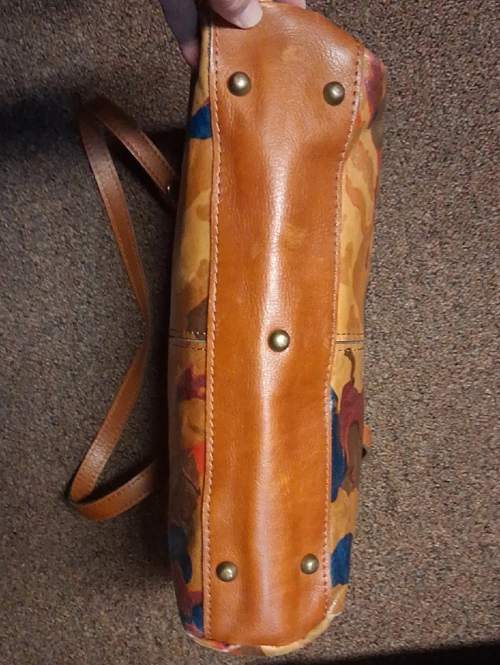 Pateicia Nash Large Brown Leather Floral Purse Tote Bag